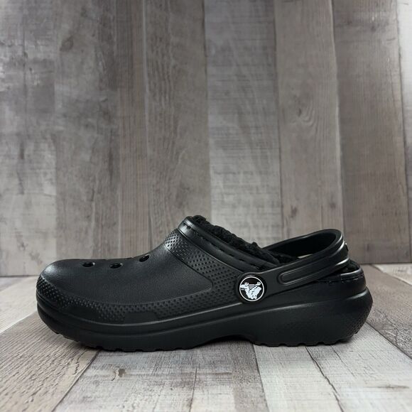 Crocs Classic Lined Clogs Little Kids PS Size 13 Slip On Shoes Sandals Black - Picture 8 of 11